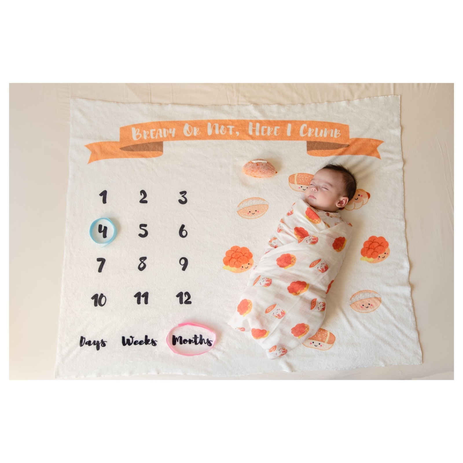 The Wee Bean Fleece Milestone Blanket for Baby Photography